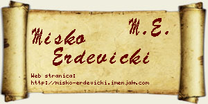 Miško Erdevički vizit kartica